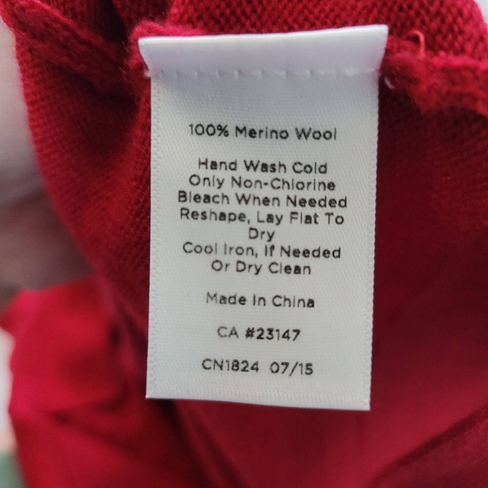 Talbots Size 1X Merino Wool Sweater Womens Red Crew Neck Long Sleeve Tunic - Picture 9 of 9